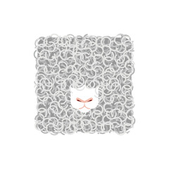 Sheep square shape. farm animal cartoon