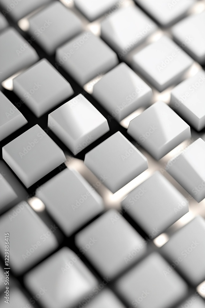 Aufkleber intricate grid pattern contrasts black and white elements, featuring subtle glowing edges. this desi