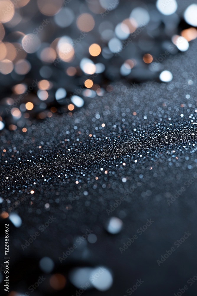 Aufkleber black and silver sequins scatter across a matte backdrop, forming sophisticated patterns that softly