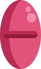 Pink oval pill is isolated on a white background, representing pharmaceutical products and healthcare