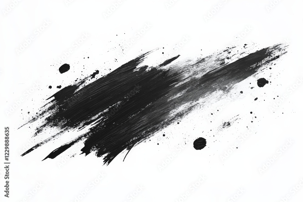 Aufkleber bold black brushstroke on white background creates striking contrast and artistic expression in mode