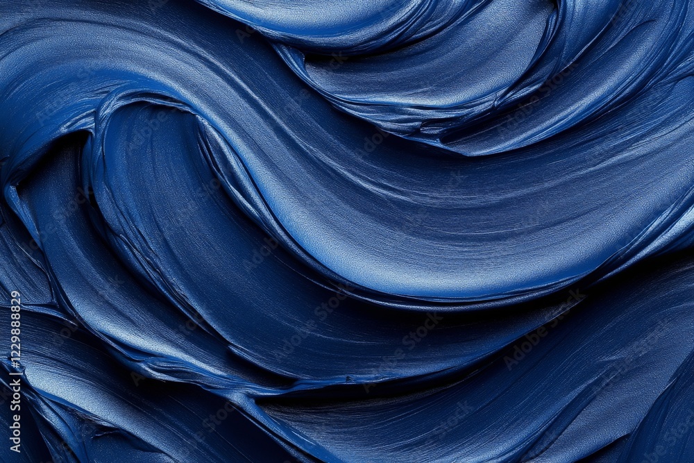 Aufkleber swirling deep blue texture created by thick paint application on a canvas during an art session