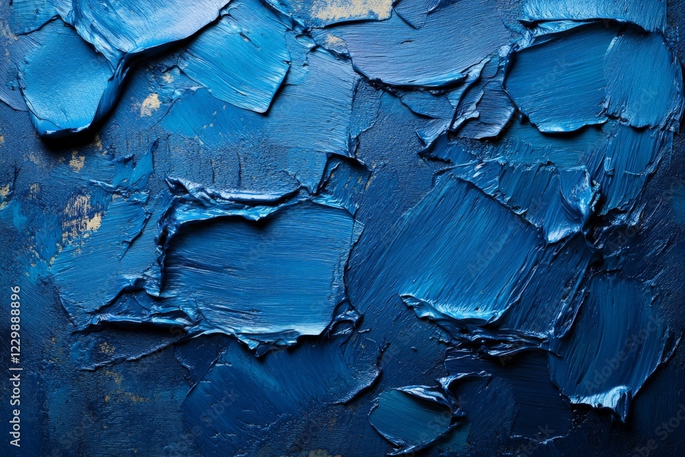 Poster Blue abstract texture with layered paint creating depth and visual interest in a modern art style