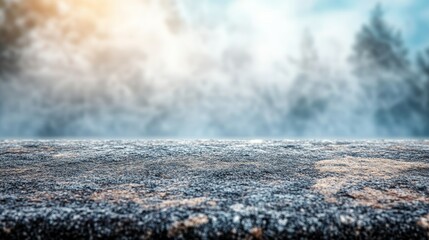 Empty Stone Podium In A Mystical Forest With A Natural Light Spot For Your Product Advertising