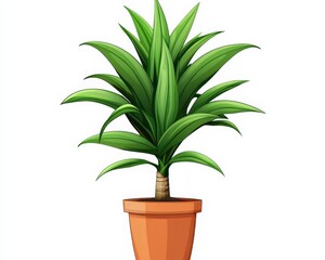 Lush Green Indoor Plant in Decorative Teracotta Pot