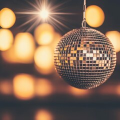 Obraz premium 70s disco ball in a nostalgic setting