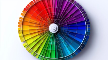 Obraz premium Colorful circular color palette, design tool, white background, graphic design element
