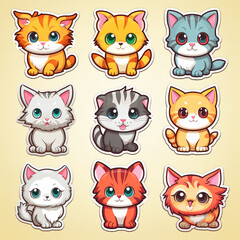 Fototapeta premium set of cats