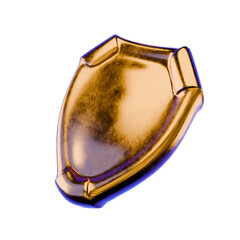 Gold Metal 3D Shield – Luxury Protection, Royal Defense, Heroic Icon
