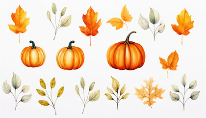 Naklejka premium set of pumpkins