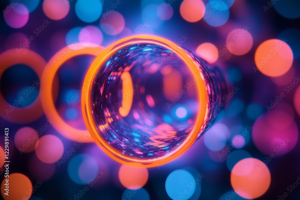 Aufkleber Vibrant colorful lights create a mesmerizing visual effect in abstract art piece