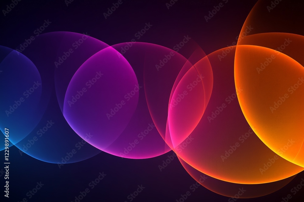 Fototapete Vibrant swirling patterns of color create an abstract background design with shapes intertwining in a mesmerizing display