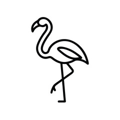 flamingo silhouette isolated on white