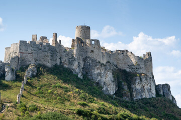 Castle in the sunlight on the hill