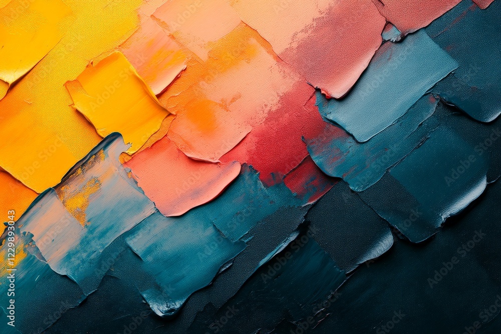 Poster colorful abstract painting with vibrant hues blending together in a creative display of artistic exp