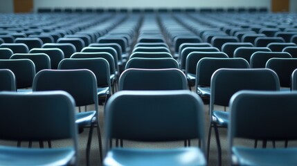 Naklejka premium Rows of Empty Chairs in a Large Hall