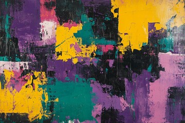 Vibrant abstract artwork showcasing bold colors and dynamic textures in a contemporary art piece