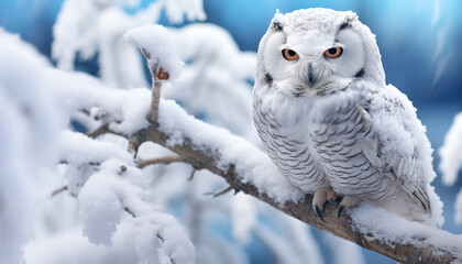 snowy owl in the snow