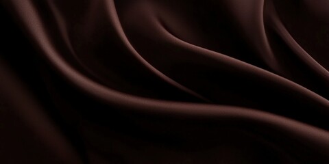 Fototapeta premium Luxurious Satin Fabric with Rich Dark Chocolate Brown Color Perfect for Elegant Backgrounds and Textures in Photography and Design Projects