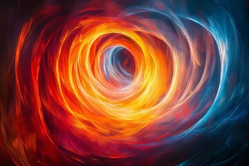Swirling colors create a vibrant vortex resembling a cosmic whirlpool of energy and light