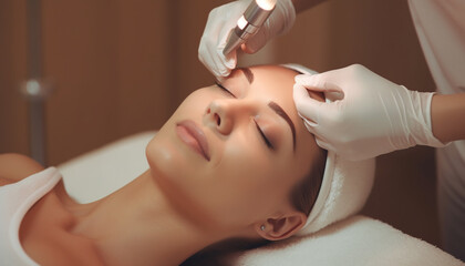 young woman applying mascara