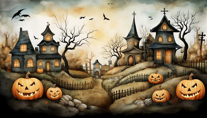 halloween background with pumpkin