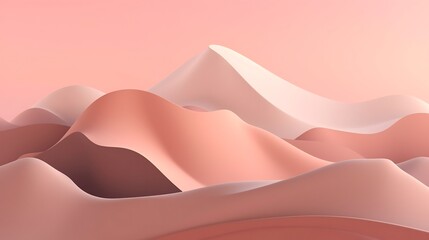 Obraz premium Abstract Pink Mountain Range: A Serene Digital Landscape