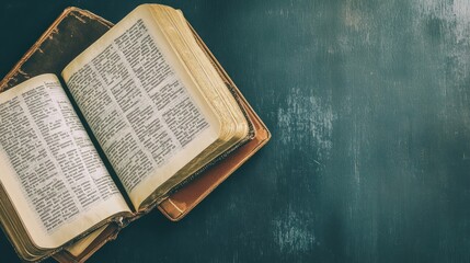 Obraz premium An antique book rests on a dark surface