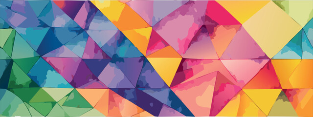 Obraz premium Mosaic watercolor background, colorful geometric design wallpaper, vector illustration.