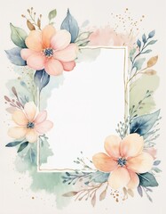 Fototapeta premium Floral frame design with delicate flowers and copy space for text, ideal for Women's Day and Mother's Day