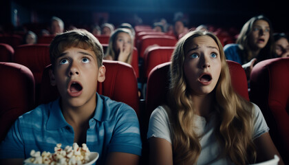 people watching movie