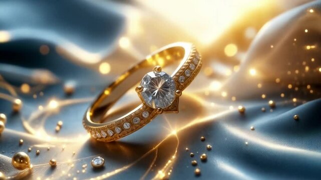 elite wedding engagement rings made of gold, unique original design, beautiful official wedding decoration