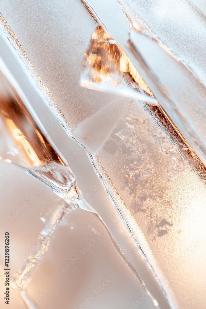 Aufkleber semi-opaque frosted glass catches soft light, creating glowing warm tones and blurred abstract shape