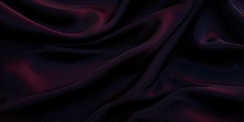 Fototapeta premium Elegant Silk Fabric in Shades of Black, Dark Gray, and Burgundy with a Subtle Hint of Purple for Luxurious Designs and Textiles