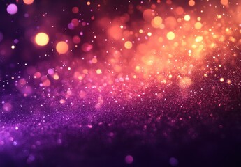 Vibrant Abstract Background with Glowing Bokeh Lights in Shades of Purple, Orange, and Pink for Creative Design Projects and Digital Art