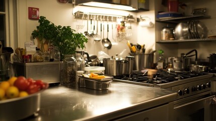 Kitchen Countertop with Stainless Steel Appliances