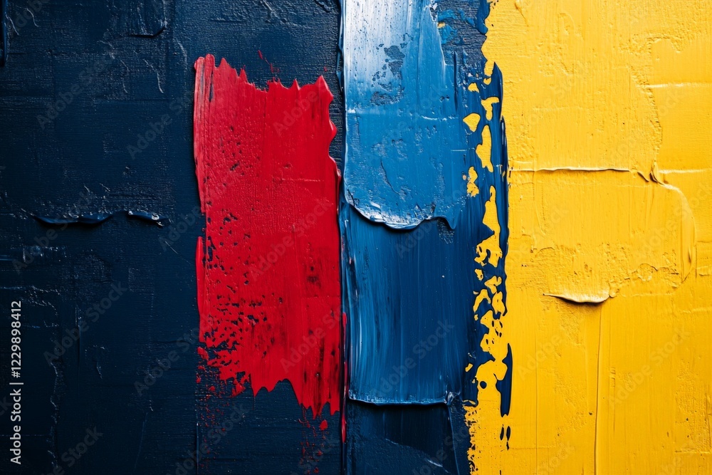 Poster Vibrant colors on textured canvas in abstract art creation