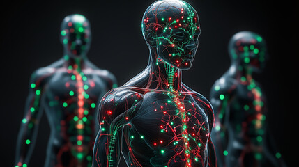 3d rendered illustration of a human nervous system mri