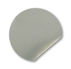white peeled circle sticker isolated mockup