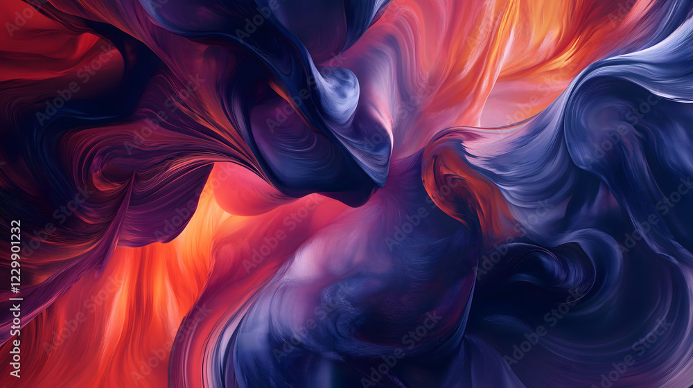 Poster swirling colors create a vibrant abstract composition filled with movement and energy. generative ai