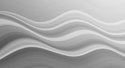 Obraz premium Abstract Silver Waves: A captivating abstract background featuring smooth, flowing waves in shades of silver and white. The elegant curves create a sense of motion and fluidity.