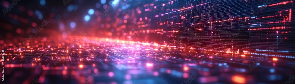 Aufkleber abstract technology background featuring glowing lines and dots in a modern design