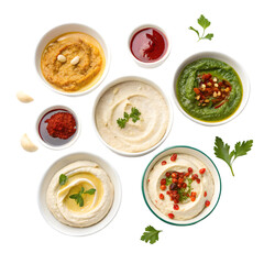 Set of sauces isolated