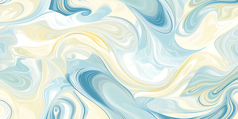 Fototapeta premium This captivating abstract image showcases a mesmerizing interplay of pastel blue and cream colors in a marble-like pattern