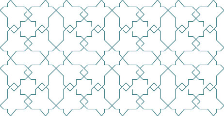 Islamic Geometric Seamless Pattern Background and Fabric