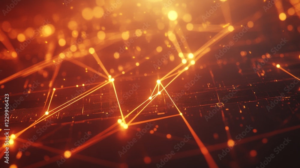 Poster an abstract background featuring a financial graph with diagonal lines and glowing data points, emph