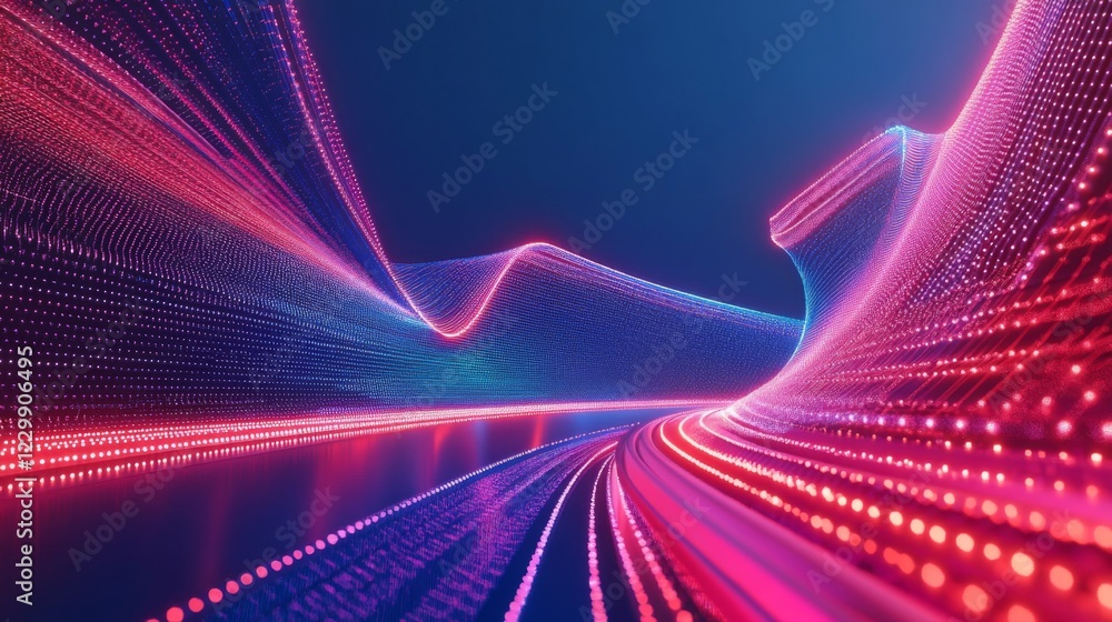 Poster an abstract background featuring a financial graph with diagonal lines and glowing data points, emph