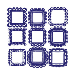 Set of floral shape vintage style  frame design