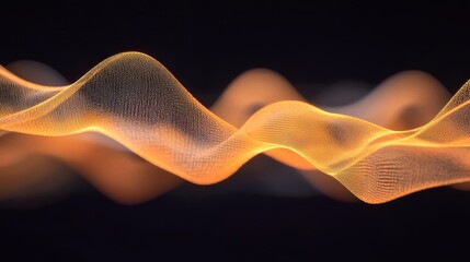An artistic rendering of heart wave patterns emerging from a heartbeat monitor, incorporating elements of light and shadow for a dramatic effect