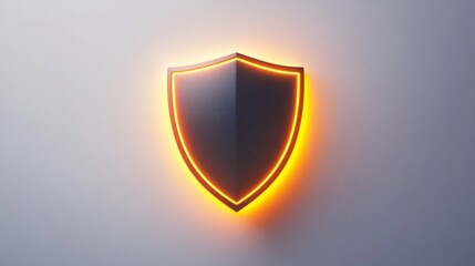 Fototapeta premium Illuminated Shield: A Symbol of Protection and Security